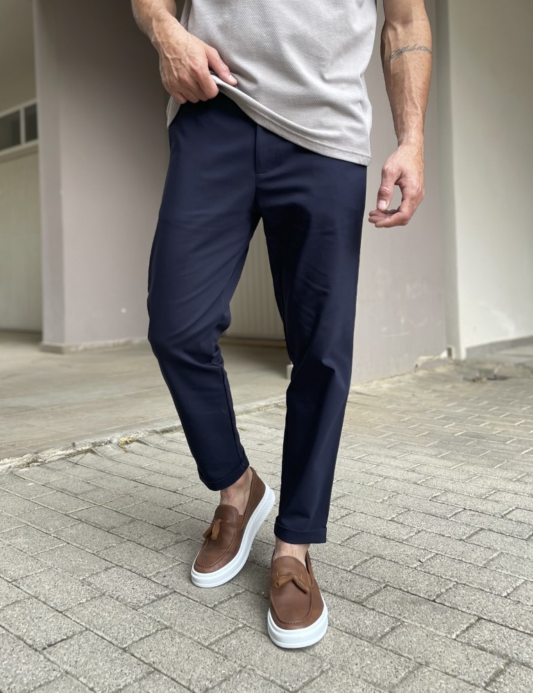 Ben Tailor Ανδρικό μπλε υφασμάτινο παντελόνι Kowalski 0398S φωτογραφία
